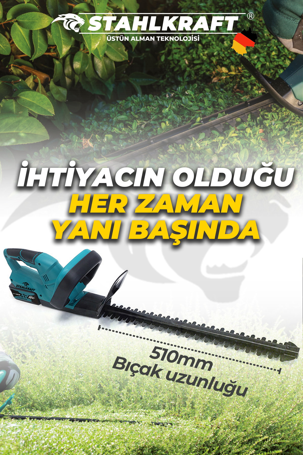 STAHLKRAFT STH 6211 58Vf Akülü Çit Budama Makinası