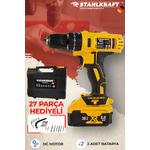 STAHLKRAFT Sth 9156 S  58vf Çift Akülü Li-ion Bataryalı Vidalama Matkap 27 Parça Hediyeli