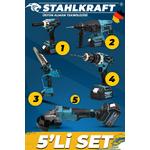 STAHLKRAFT STH 9945 58 VF 5 Lü MAX Plus Set Torklu Vidalama Somun Sıkma + Hilti + Matkap + Taşlama + Budama