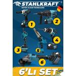 STAHLKRAFT STH 9947 58 VF 6 Lı MAX Plus Set Torklu Vidalama + Somun Sıkma + Hilti + Darbeli Matkap + Taşlama + Dal Budama Testeresi + Dal Budama Makası